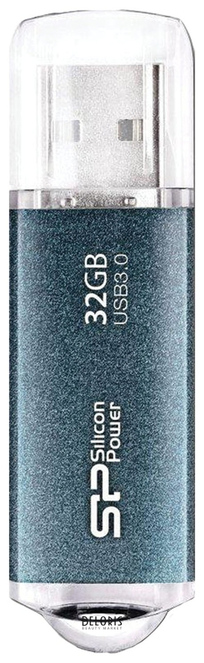 

Флэш-диск 32 Gb, Silicon Power Marvel M01, Usb 3.1, металлический корпус, синий