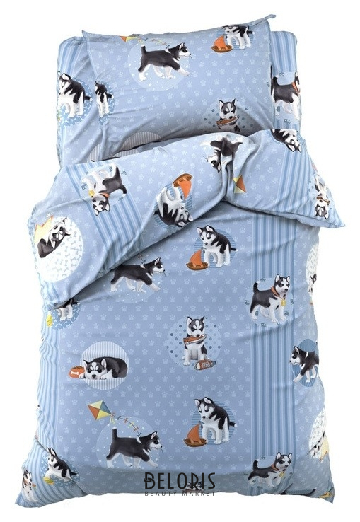

Постельное бельё "Этель" 1,5 сп., лучшие друзья хаски 143х215 см, 150х214 см, 50х70 см -1 шт., 100% хлопок, бязь, 125 г/м2