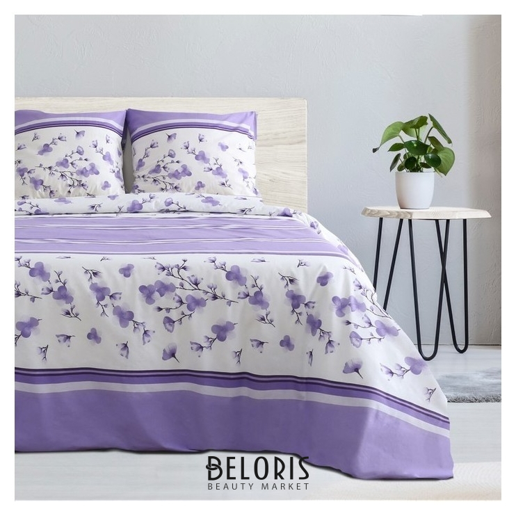 

Постельное бельё "Этель" 2 сп., лавандовый мотив, размер 175х215 см, 200х220 см, 70х70 см - 2 шт., 100% хлопок, поплин, 125 г/м2