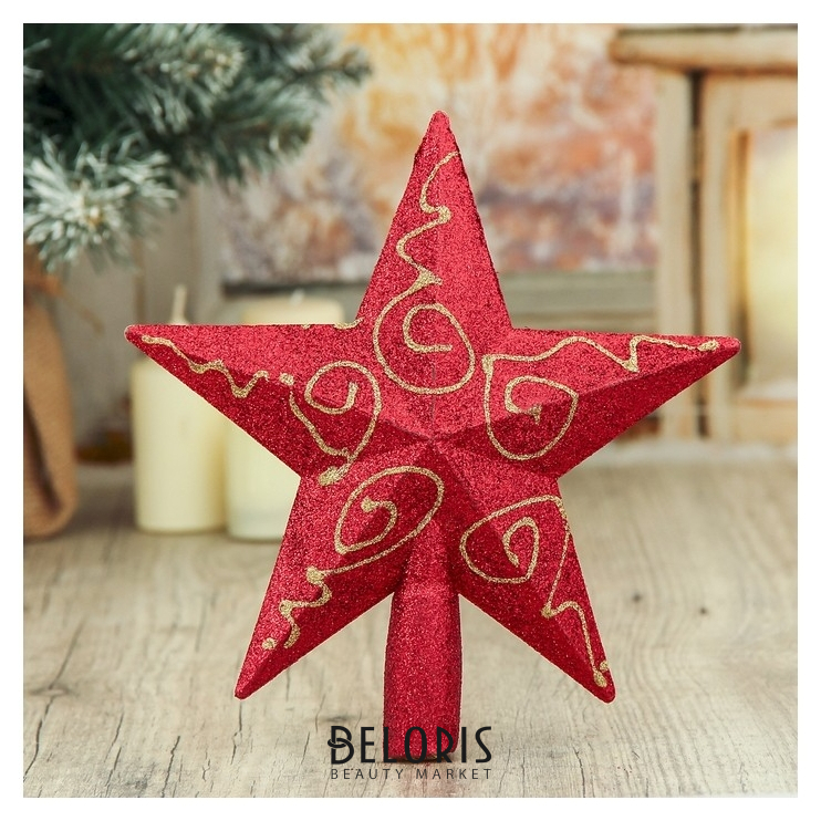

Наконечник "Звезда" узоры 18*20 см, красный