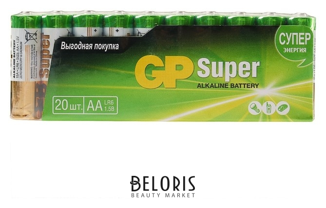

Батарейка алкалиновая GP Super, AA, Lr6-20s, 1.5в, спайка, 20 шт