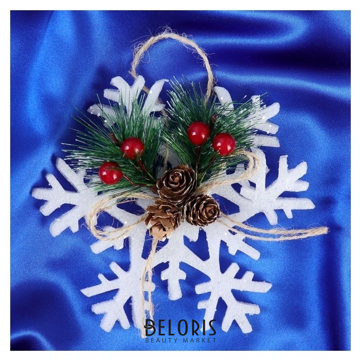 

Украшение ёлочное "Лесная снежинка" D-14,5 см белый