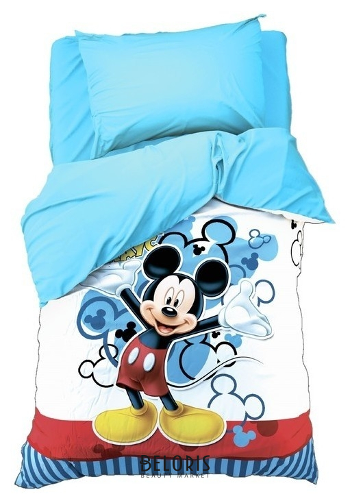 

Детское постельное бельё 1,5 сп "Микки маус" 143*215 см, 150*214 см, 50*70 см -1 шт., поплин 125 г/м2