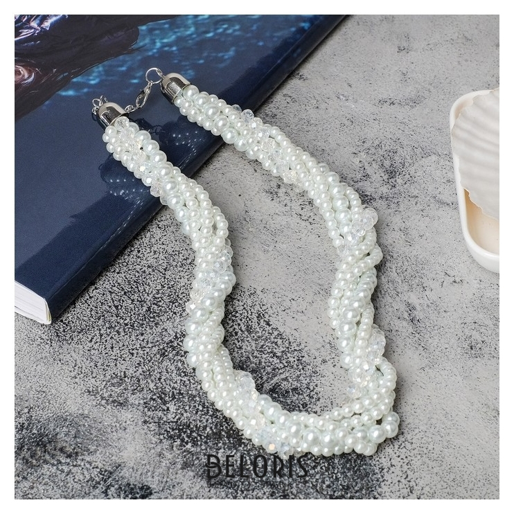 

Бусы "Зима" жгут, цвет белый, 40см