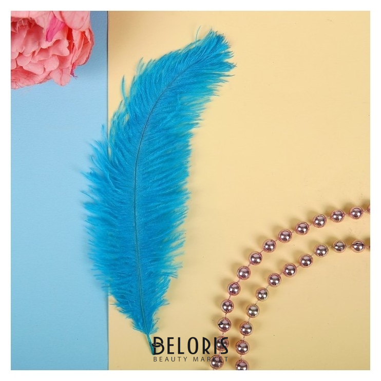 

Перо для декора, размер 24 см, цвет бирюзовый