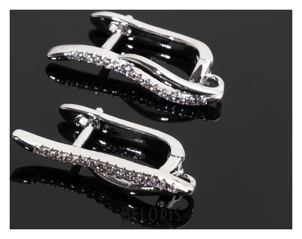 

Швензы родированные "Экзотик", цвет белый в серебре