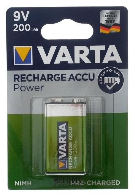 

Аккумулятор Varta, Ni-mh, Hr22-1bl, 9В, 200 мач, крона, блистер, 1 шт