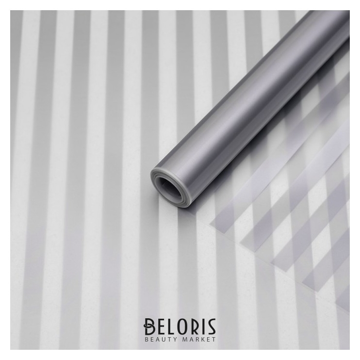 

Пленка, матовая,"Полоски", серебро, 0,6 х 10 м