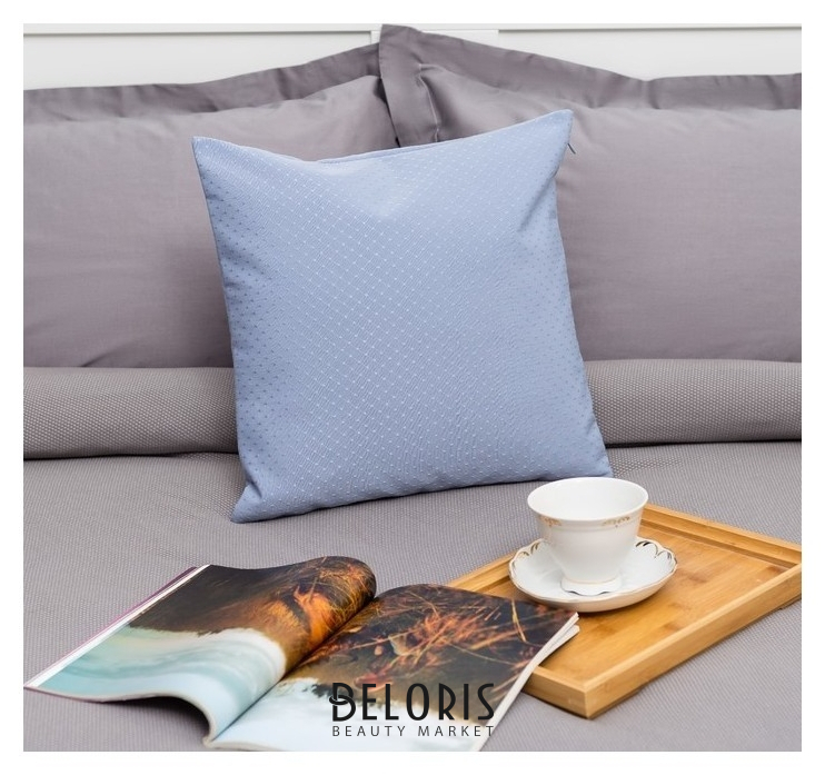 

Декоративная подушка "Этель" 40х40 см, английский стиль, цвет голубой, 100% п/э