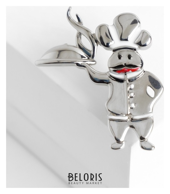 

Брошь "Шеф повар", цвет чёрно-красный в серебре