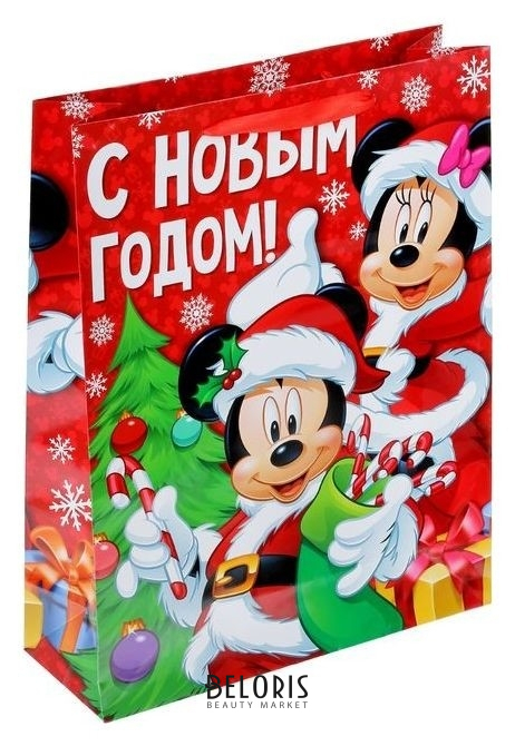 

Пакет подарочный ламинированный «С новым годом!», микки маус и его друзья, 31 х 40 х 11 см