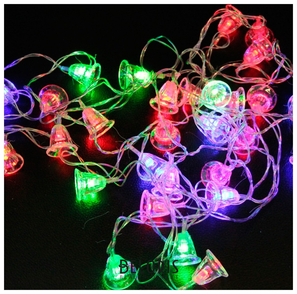 

Электрогирлянда светодиодная "Колокольчики", 30 ламп, 5 м, многоцветная, 56804