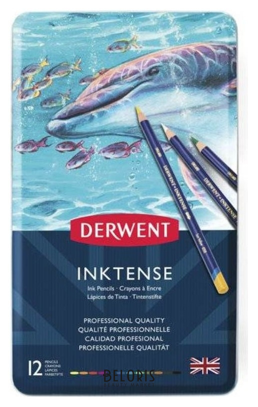 

Карандаш чернильный Derwent Inktense 12цв метал кор D-0700928