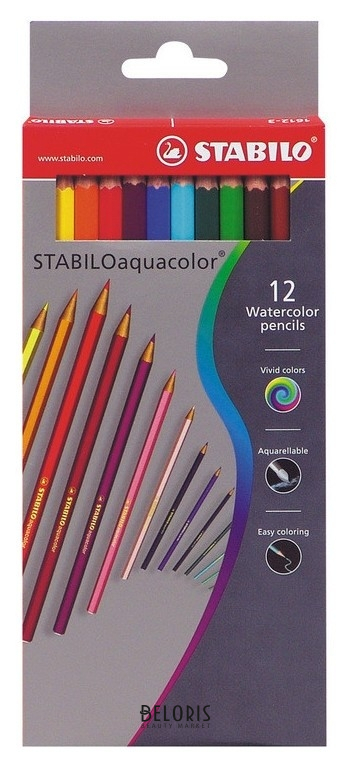 

Карандаши акварельные 12цв./наб. Stabilo Aquacolor 1612/77-03 германия