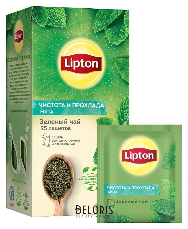 

Чай Lipton чистота и прохлада с мятой зеленый, 25пак/уп