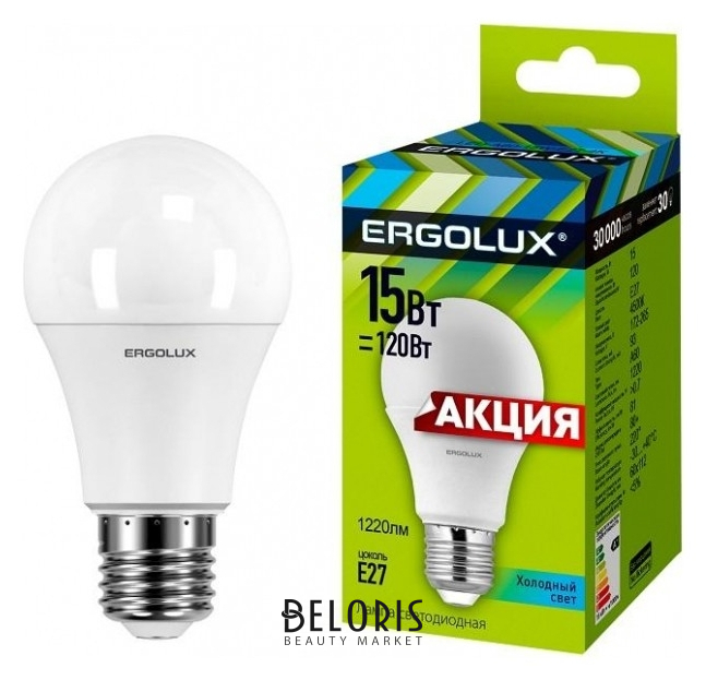 

Лампа светодиодная Ergolux Led-a60p-15w-e27-4k,15вт,е27,4500к (14101