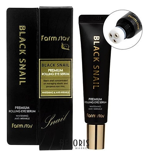 

Антивозрастная сыворотка для кожи вокруг глаз с муцином улитки Black Snail Premium Rolling Eye Serum