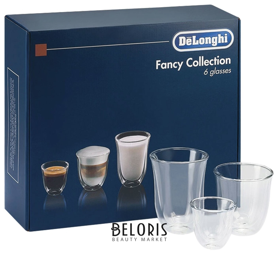 

Набор кофейный DELONGHI Mix Glasses Set, 2 эспрессо, 2 капучино, 2 латте, стекло, прозрачный